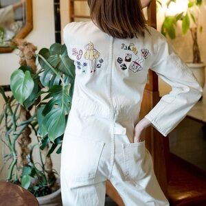 NWOT Caron Callahan Fincher Jumpsuit - in Bone Herringbone Twill sz XS